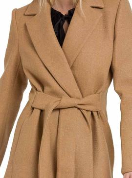 Abrigo Naf Naf Lana Camel para Mujer