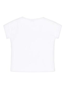 Camiseta Mayoral Strass Blanca Niña