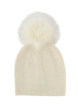 Gorro Pieces Bina Wool Hood Beige Para Mujer