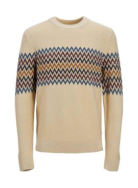 Jersey Jack And Jones Jacquard Tostado para Hombre