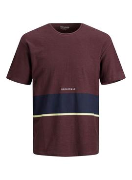 Camiseta Jack And Jones Clay Granate para Hombre