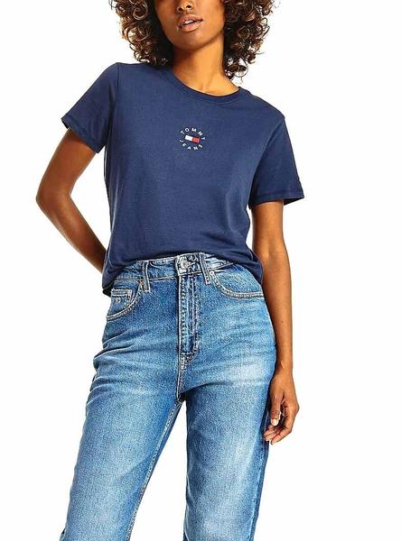 Camiseta Tommy Jeans Slim Tiny Marino para Mujer