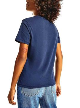 Camiseta Tommy Jeans Slim Tiny Marino para Mujer