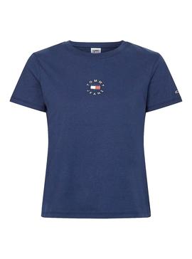 Camiseta Tommy Jeans Slim Tiny Marino para Mujer