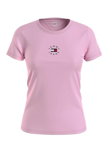 Camiseta Tommy Jeans Slim Tiny Rosa para Mujer