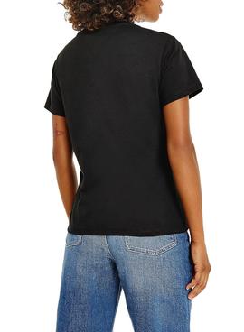 Camiseta Tommy Jeans Slim Tiny Negro para Mujer