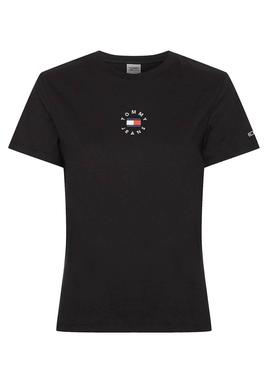 Camiseta Tommy Jeans Slim Tiny Negro para Mujer