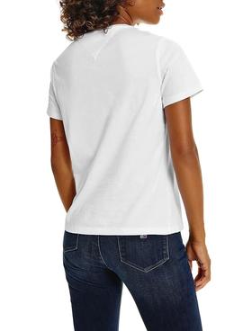 Camiseta Tommy Jeans Slim Tiny Blanco para Mujer