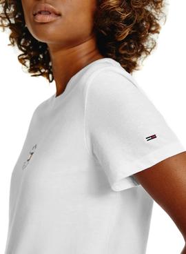 Camiseta Tommy Jeans Slim Tiny Blanco para Mujer