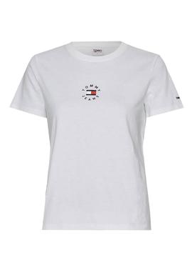 Camiseta Tommy Jeans Slim Tiny Blanco para Mujer