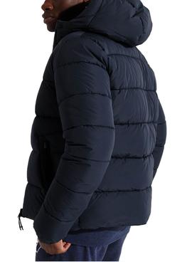 Chaqueta Superdry Hooded Puffer Marino Para Hombre