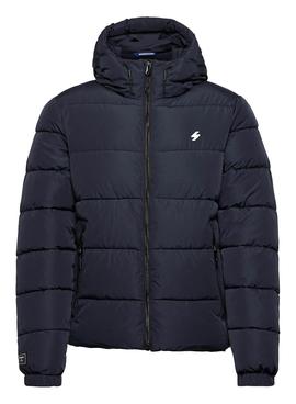 Chaqueta Superdry Hooded Puffer Marino Para Hombre