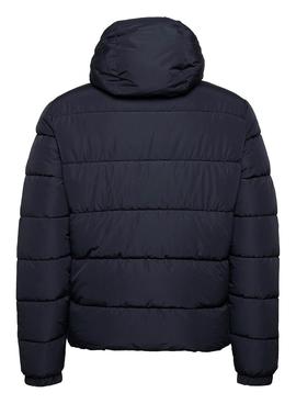 Chaqueta Superdry Hooded Puffer Marino Para Hombre