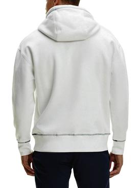 Sudadera Tommy Jeans Tiny Circu Blanco Para Hombre
