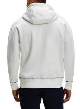 Sudadera Tommy Jeans Tiny Circu Blanco Para Hombre