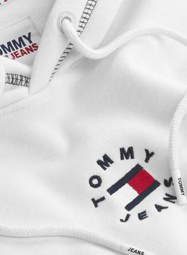 Sudadera Tommy Jeans Tiny Circu Blanco Para Hombre