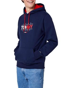 Sudadera Tommy Jeans Graphic Marino Hombre