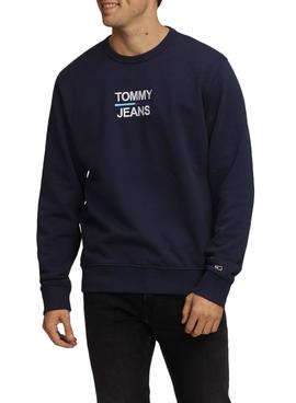 Sudadera Tommy Jeans Essential Crew Marino Hombre