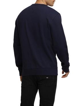 Sudadera Tommy Jeans Essential Crew Marino Hombre