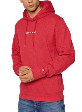 Sudadera Tommy Jeans Straight Logo Granate Hombre