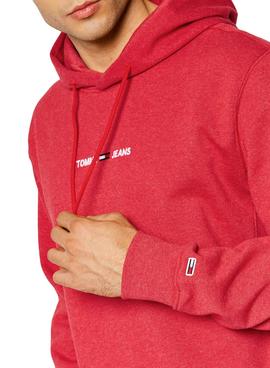 Sudadera Tommy Jeans Straight Logo Granate Hombre