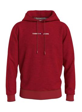 Sudadera Tommy Jeans Straight Logo Granate Hombre