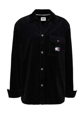 Sobrecamisa Tommy Jeans Cord Negro para Mujer