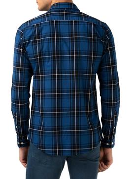 Camisa Lacoste Popelin Azul para Hombre