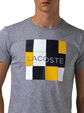 Camiseta Lacoste Sport Cube Gris Hombre