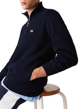 Sudadera Lacoste Cuello Alto Marino para Hombre