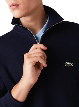 Sudadera Lacoste Cuello Alto Marino para Hombre