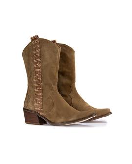 Botas Popa Cowboy Serraje Marron De mujer 