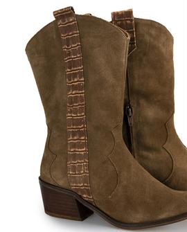 Botas Popa Cowboy Serraje Marron De mujer 