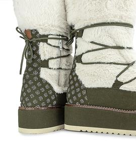 Botas Popa Plataforma Logos Verde Para Mujer