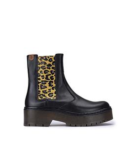 Botines Popa Chelsea Negro Print Para Mujer