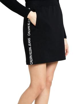 Falda Calvin Klein Track Side Logo Negro Mujer