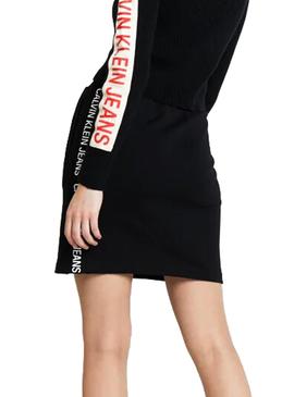 Falda Calvin Klein Track Side Logo Negro Mujer