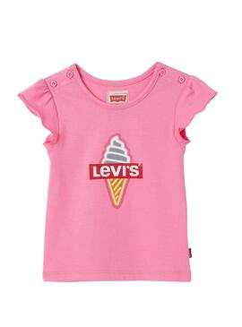 Camiseta Levis Flow Rosa Niña