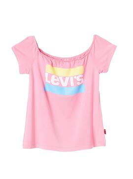 Camiseta Levis Makeba Rosa Niña