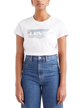 Camiseta Levis The Perfect Rainbow Blanca Mujer