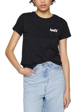 Camiseta Levis The Perfect Reflective Negro Mujer