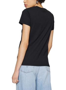 Camiseta Levis The Perfect Reflective Negro Mujer