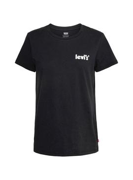 Camiseta Levis The Perfect Reflective Negro Mujer