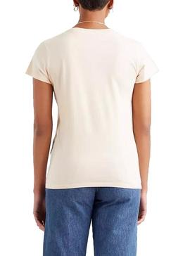 Camiseta Levis The Perfect Reflective Beige Mujer