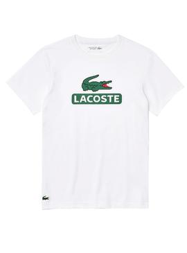 Camiseta Lacoste Sport Logo Blanca para Hombre