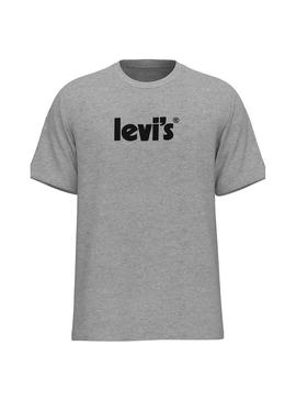 Camiseta Levis Relaxed Fit Poster Gris para Hombre