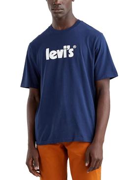 Camiseta Levis Relaxed Fit Poster Azulon Hombre