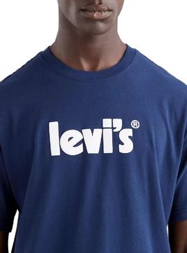 Camiseta Levis Relaxed Fit Poster Azulon Hombre