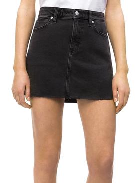 Falda Calvin Klein Jeans Denim Negro Mujer