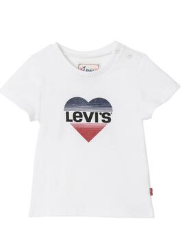 Camiseta Levis Reflet Blanco Niña